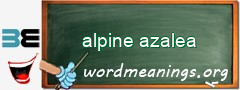 WordMeaning blackboard for alpine azalea